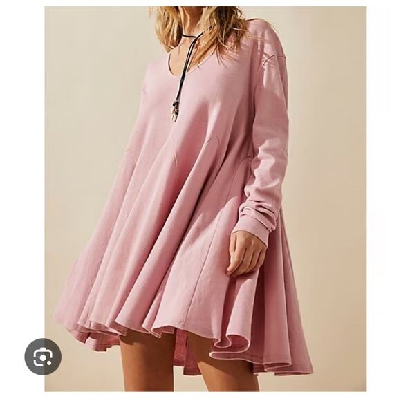 Free People FP Beach Linen Blend Long Sleeve Dress Size XS - Picture 2 of 7